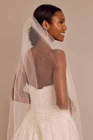 View DB Studio Beaded and Pearled Trim Mid Length Veil in all available color and sizes Picture of Beaded and Pearled Trim Mid Length Veil